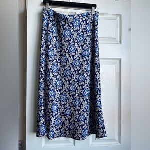 NWT Jcrew Gwyneth slip skirt in floral luster charmeuse